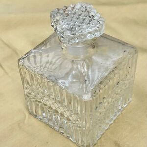 Vintage Etched Crystal Decanter with Lid Stopper